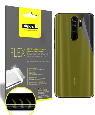 Produktbild von 2x Schutzfolie für Xiaomi Redmi Note 8 Pro Rückseite Folie, 100% Displayabdeckung, dipos Flex