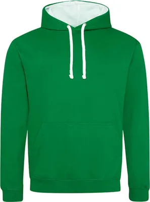 Produktbild von Just Hoods JH003 | Varsity Herren Hoodie / Kaputzenpullover - Farbe: Kelly Green/Arctic White - Größe: XL