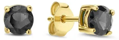 Immagine prodotto di Orecchini a perno placcati oro con zirconi neri LJ2569