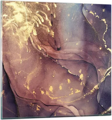 Produktbild von Bilder auf glas - Einteilig - Stein Gold Marmor - 50x50cm - Glasbilder - Wandbilder - Bilder - zum Aufhängen bereit - Wanddekoration aus Glas - Glas Bilder - Wandbild auf Glas - GAC50x50-4714