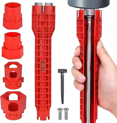 Produktbild von Set von Werkzeugen zur Installation von Waschbecken, Spülenschlüssel, Armaturenschlüssel, Multifunktionsrohrschlüssel, geeignet für Toilette, Bad und Küche