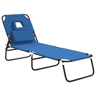 Zdjęcie produktu dla VidaXL 360175, Lounge, Obite siedzisko, Oxford, Stal, Niebieski, 560 mm, 1890 mm