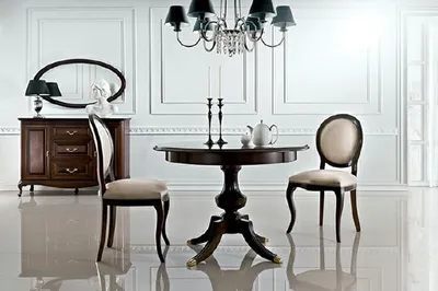 Produktbild von Klassischer Tisch mit 2 Stühlen Royal Stühle Tische Rundtisch Holztisch - Verona