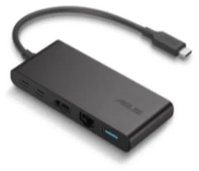 Produktbild von ASUS Dual 4K USB-C Dock DC201, Kabelgebunden, USB 3.2 Gen 2 (3.1 Gen 2) Type-C, 100 W, 1000 Mbit/s, Schwarz, 10 Gbit/s