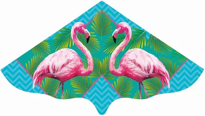 Produktbild von Kinderdrachen Flamingo 115x63cm mit Wickelgriff und Schnur
