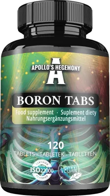 Produktbild von Bor 3 mg pro Portion - 120 Vegane Tabletten - 240 Portionen - Unterstützt das allgemeine Wohlbefinden - von Apollo's Hegemony