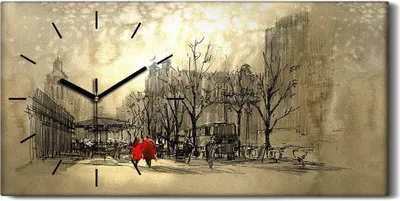 Produktbild von Wandbild Leinwand Bilder mit Uhr 60x30 Malerei Stadt Abstraktes Kunst Paar - schwarze Hände