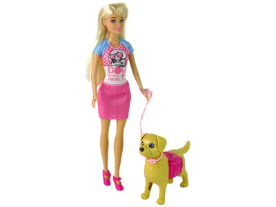 Produktbild von LEAN Toys 14800 Anlily-Puppe mit Hund und Futter