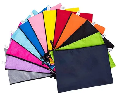 Productafbeelding van 12 documentenhoezen, formaat A4, waterdicht, gaas, PVC, 34x24 cm, in verschillende kleuren