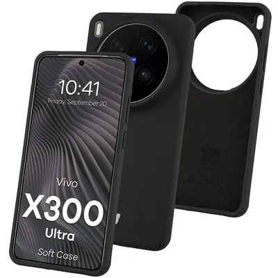 Produktbild von Silikon Handyhülle für Vivo X300 Ultra, Bizon Soft Case, Schwarz