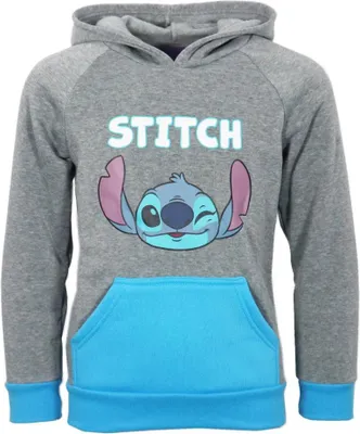 Produktbild von Disney Lilo u Stitch Kinder Fleece Hoodie Kapuzenpullover Pulli Pullover – Grau / 98