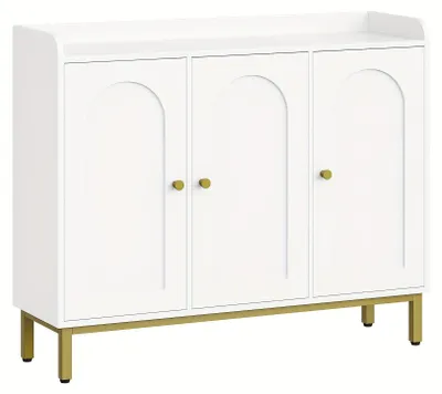 Image de Buffet - Meuble de rangement - Armoire de cuisine - Meuble de séjour - Buffet - 3 portes avec étagères réglables