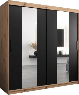 Produktbild von Kleiderschrank, Schiebetürenschrank Schlafzimmer, Schrank mit Spiegel POLE 200 cm