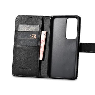Produktbild von iCarer Wallet Case für Samsung Galaxy S23+ Leder Brieftasche Fall schwarz