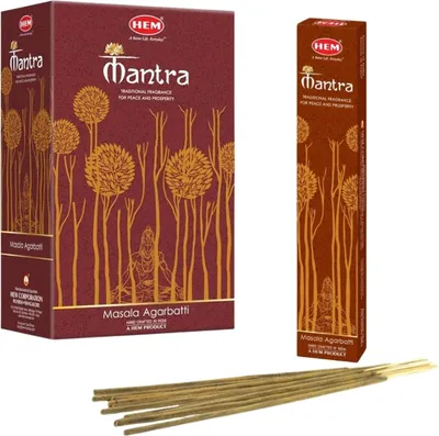 Image de Hem - Masala - Bâtonnets d'encens - Mantra - 12 paquets de 15 grammes