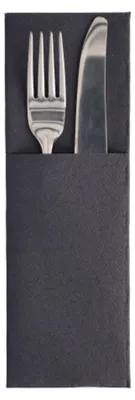 Immagine prodotto di 50 tovaglioli "ROYAL Collection" 48 cm x 30 cm neri con piega per le posate