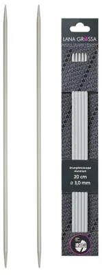 Produktbild von Lana Grossa Nadelspiel / Strumpfstricknadeln Aluminium Nadellänge 15/20 cm Länge Durchmesser 20 cm 2.5 mm