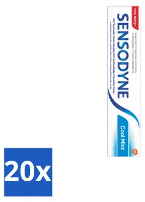 Immagine prodotto di 20 tubetti di dentifricio Sensodyne gusto menta fresca per denti sensibili, 75 ml - confezione - 20 pezzi