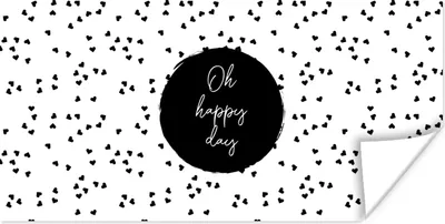 Produktbild von MuchoWow® Poster Zitate - Text - Oh happy day - Glück 40x20 cm - Poster für die Wand - Poster Schlafzimmer