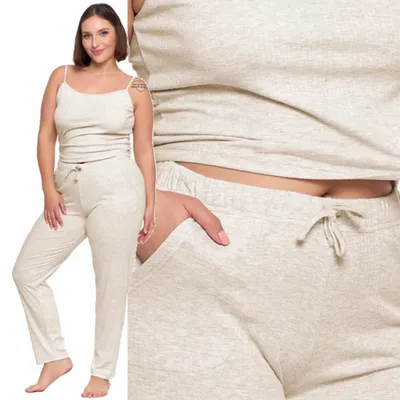Produktbild von MORAJ Damen-Zweiteiler-Pyjama mit langer Hose, Rippstrick, L/XL