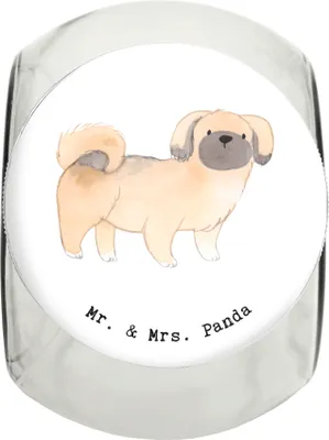 Produktbild von Mr. & Mrs. Panda Bonbonglas Pekingese Moment L 870ml - Weiß - Geschenk, glasbehälter, Pekinese, aufbewahrungsglas, Peking-Palasthund, Keksdose, Vorratsglas, Dose