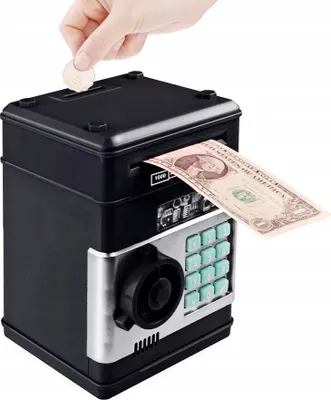 Zdjęcie produktu dla Sejf Skarbonka Bankomat na Monety Banknoty + PIN