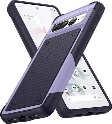 Produktbild von Für Google Pixel 7 Pro Hülle Militärqualität Stoßfest Hybrid 2 in 1 Hart PC Weich TPU Handyhülle Lila Blau