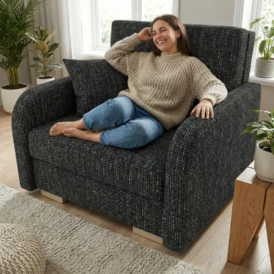 Produktbild von Wohnero24 Schlafsessel POLINA 1 103x95 cm Sessel mit Schlaffunktion 80x195 cm kleines Schlafsofa mit Bettkasten ausziehbar 100 cm breit Einzelschlafsofa