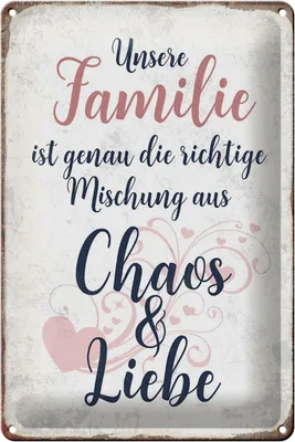 Produktbild von Blechschild  Unsere Familie, 30 x 20 cm, Blechschilder Spruch Glück Weisheit