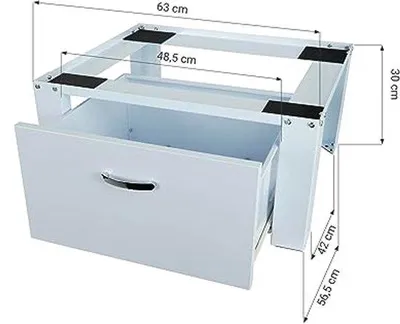 Produktbild von Famanu Untergestell für Waschmaschinen mit integrierter Schublade - Weiß, 30 cm Höhe