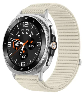 Obrázek produktu pro Pro Samsung Galaxy Watch 8 / 8 Classic Nylon Velcro Metal Interface Strap Beige