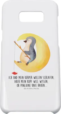 Produktbild von Mr. & Mrs. Panda Samsung Galaxy S8 plus Handyhülle  Pinguin Mond - Weiß - Geschenk, Spruch, schlafen, Handy, Case, Süßigkeiten, Neugierig, Cover, Hülle