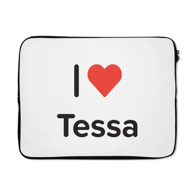 Produktbild von MuchoWow® Laptop Hülle 17 Zoll Laptoptasche Ich liebe - Tessa - Mädchen - Zipper - Schutzabdeckung