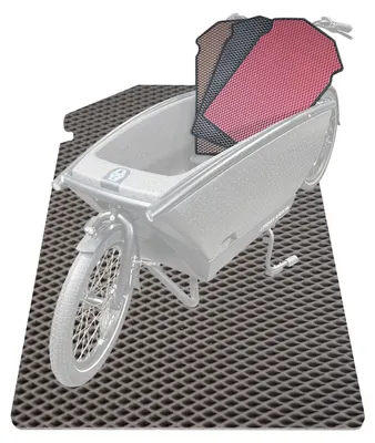 Produktbild von EVA Drive Schutzmatte für Urban Arrow Family mit 1 Sitzbank in Grau - ohne Einfassung, rutschfeste Bodenmatte