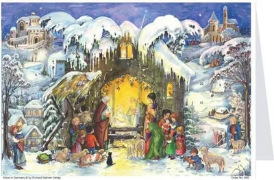 Immagine prodotto di Mini calendario dell'Avvento con motivo del presepe – un sereno periodo natalizio