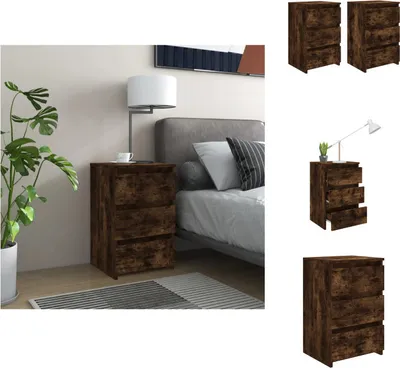 Immagine prodotto di vidaXL Comodini 2 pz. Rovere fumé 40x35x62,5 cm materiale a base di legno - Comodini