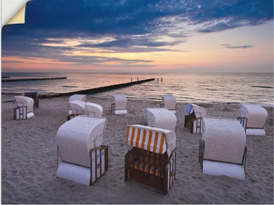 Produktbild von ARTland Wandbild, selbstklebend Strandkörbe an der Ostsee Größe: 40x30 cm