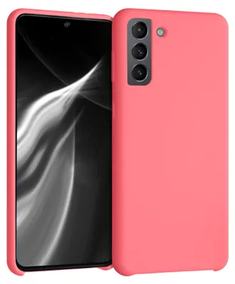 Produktbild von kwmobile Handyhülle für Samsung Galaxy S21 Plus Hülle - Case Silikon - Kabelloses Laden - Schutzhülle Cover in Neon Koralle