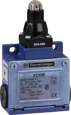 Imagen del producto de Schneider Electric XCKM102H29, interruptor de final de carrera, 2 polos, azul (XCKM102H29)