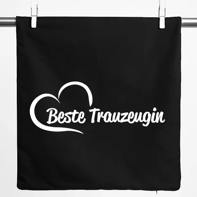 Produktbild von Huuraa Kissenbezug Beste Trauzeugin Herz 40x40cm Black Baumwolle Dekokissenbezug Geschenkidee