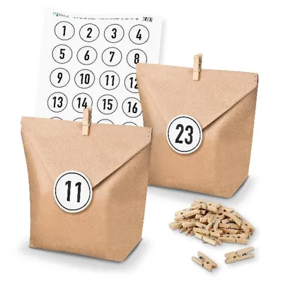 Produktbild von Basteladventskalender Set - Set 9 Zahlensticker weiß