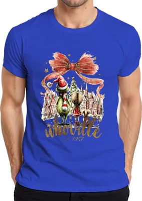 Obrázok produktu pre Whoville Grinch Vianočný darček Nostalgia Xmas Gift Idea Pánske tričko, modré, XL