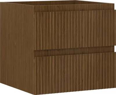 Produktbild von Mexen Rivel Badezimmerschrank unter Waschbecken 50 cm, 2 Schubladen, gerillt, Nuss - 91A20-05047-2-BFF86