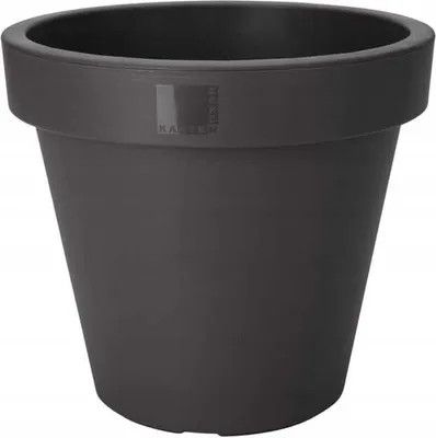 Immagine prodotto di Vaso da giardino rotondo antracite liscio 25 x 22 cm