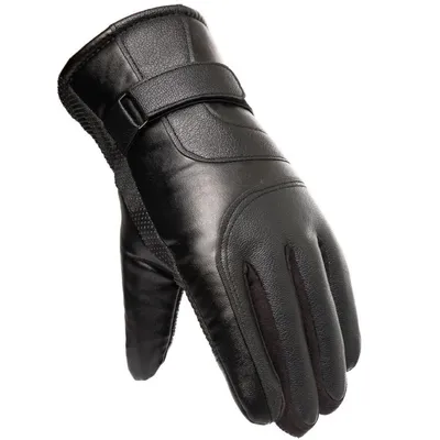 Obrázok produktu pre Pánske čierne kožené rukavice na mobilný telefón HQWear