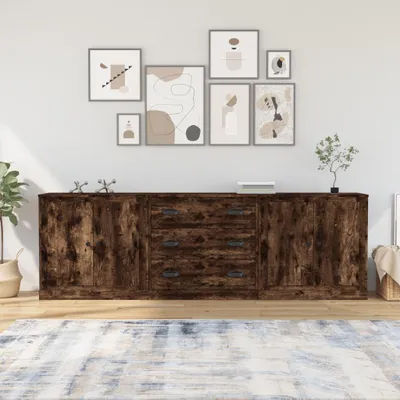 Produktbild von vidaXL Sideboards 3 Stk. Räuchereiche Holzwerkstoff