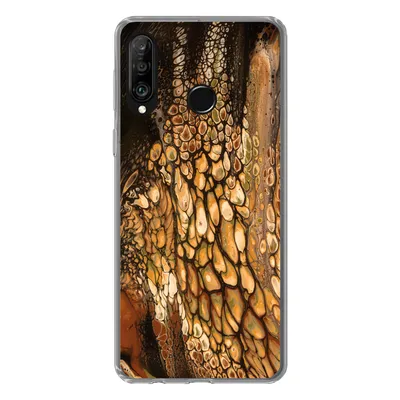 Produktbild von MuchoWow® Handyhülle Schutzhülle Hülle für Huawei P30 Lite Farbe - Braun - Farbe gießen Silikon Softcase Handy Hülle - Handyhülle