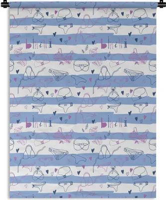 Produktbild von MuchoWow® Wandteppich Wandbehang Bikini - Sommer - Schnittmuster 150x200 cm Tapisserie Dekoration Wandtuch - Wandaufhängung - Moderner