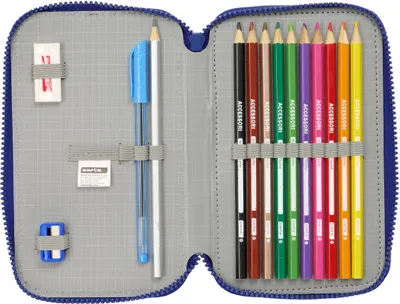 Produktbild von Doppel-Federtasche F.C. Barcelona Granatrot Marineblau 12.5 x 19.5 x 4 cm 28 Stücke