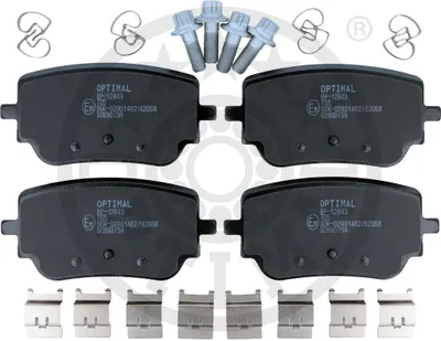 Produktbild von OPTIMAL Bremsbeläge Satz Hinten Bremsklötze passend für MERCEDES-BENZ A-Klasse (W177) BP-12843